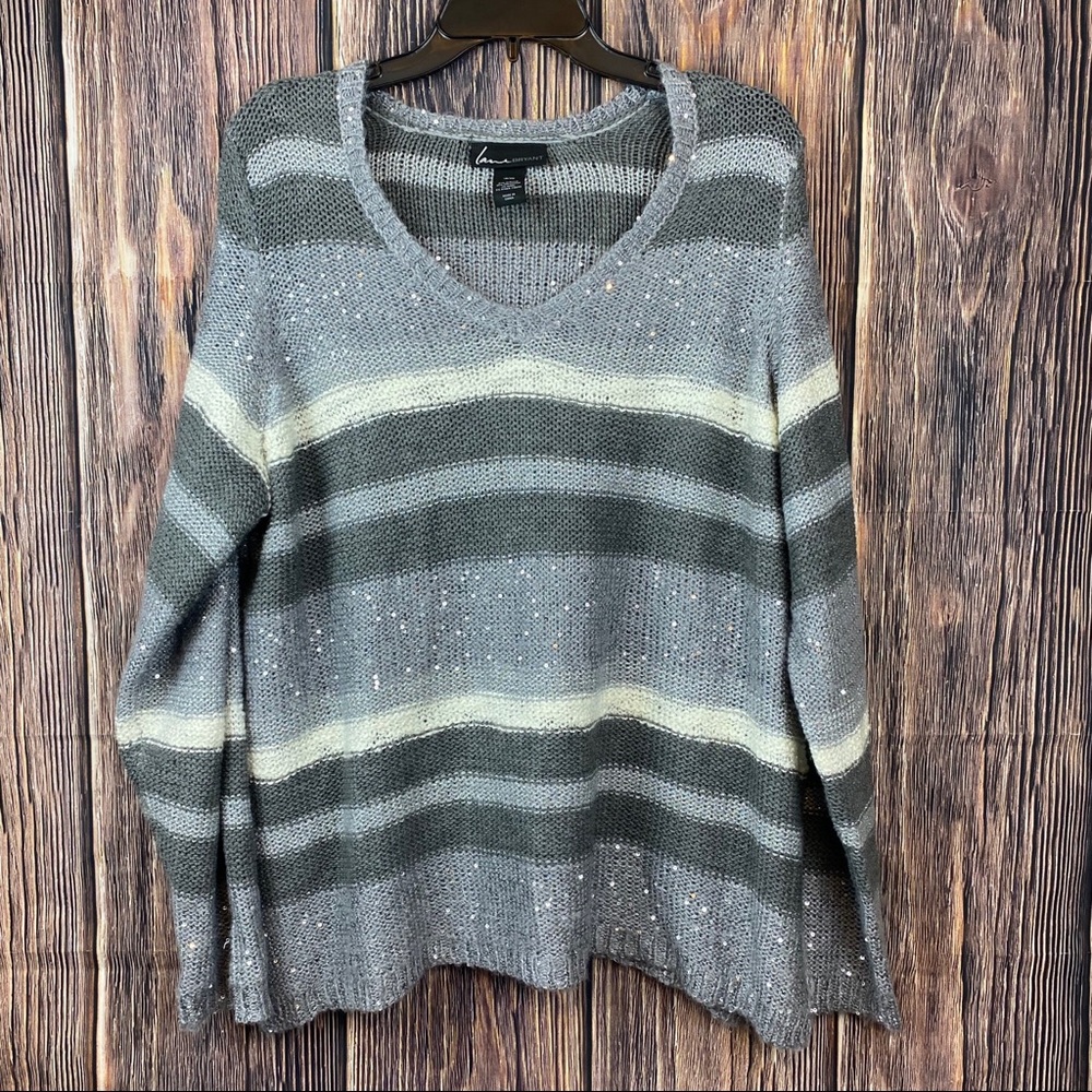 🌴Lane Bryant Striped Sweater Sequins Size 18/20